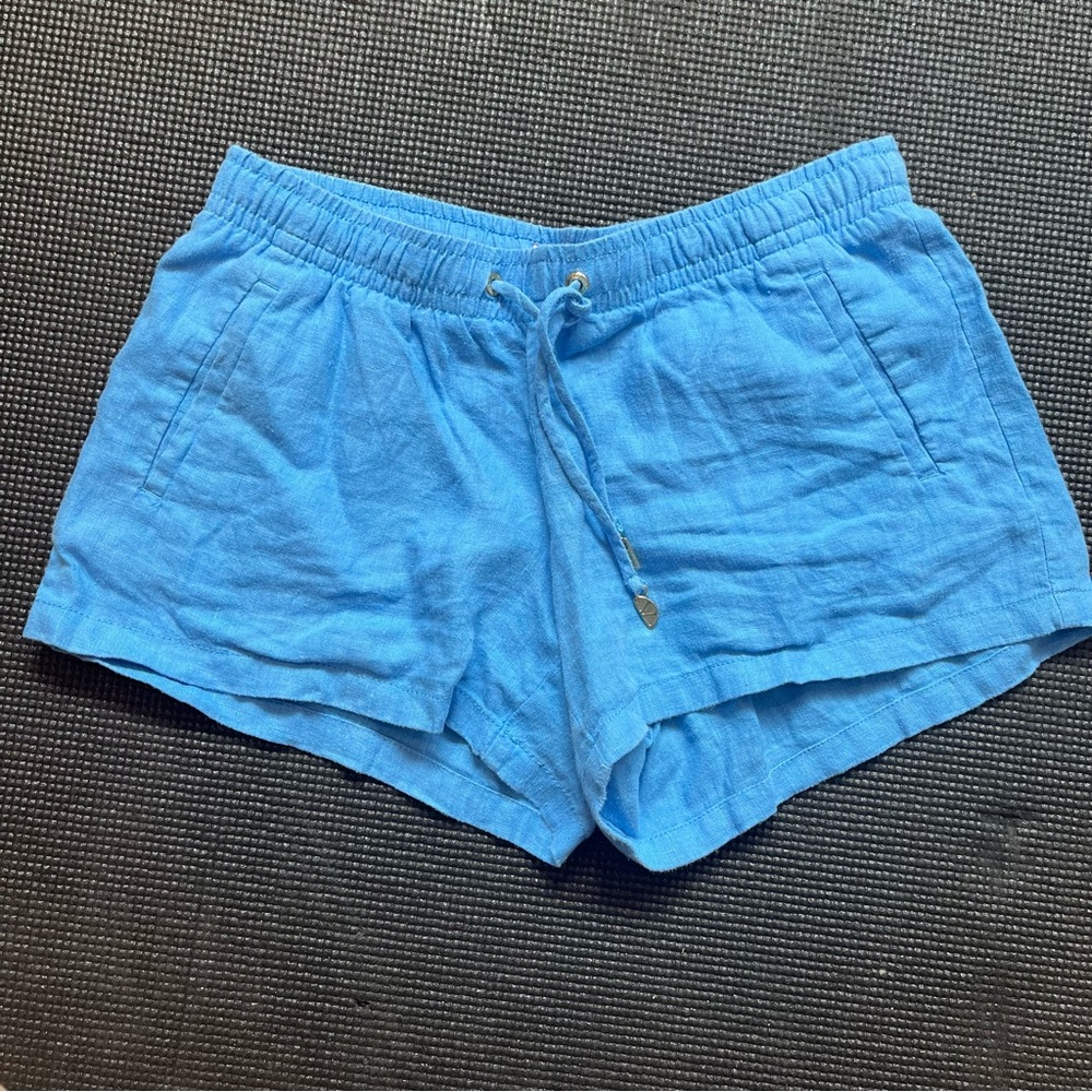Lilly Pulitzer Blue Linen Shorts Sz Small